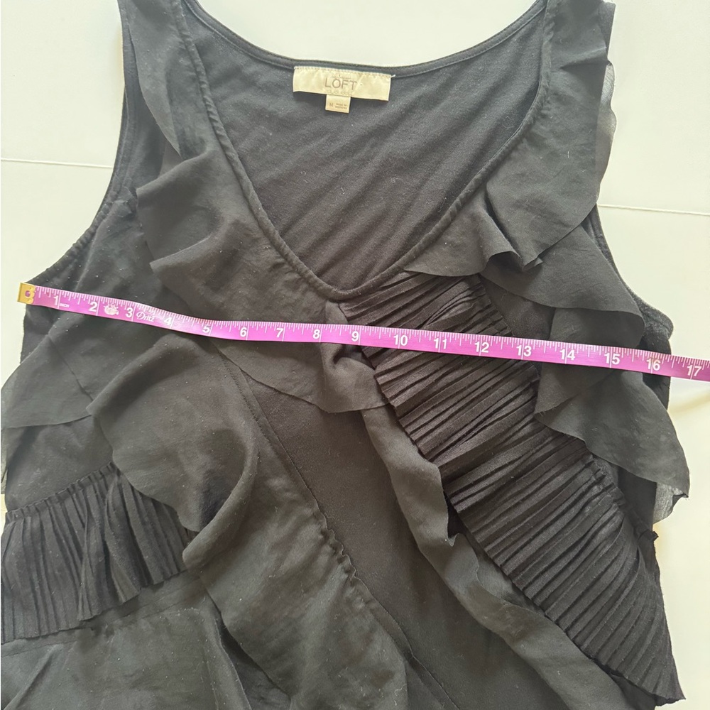 LOFT Black Tiered Mini Dress - Picture 7 of 8